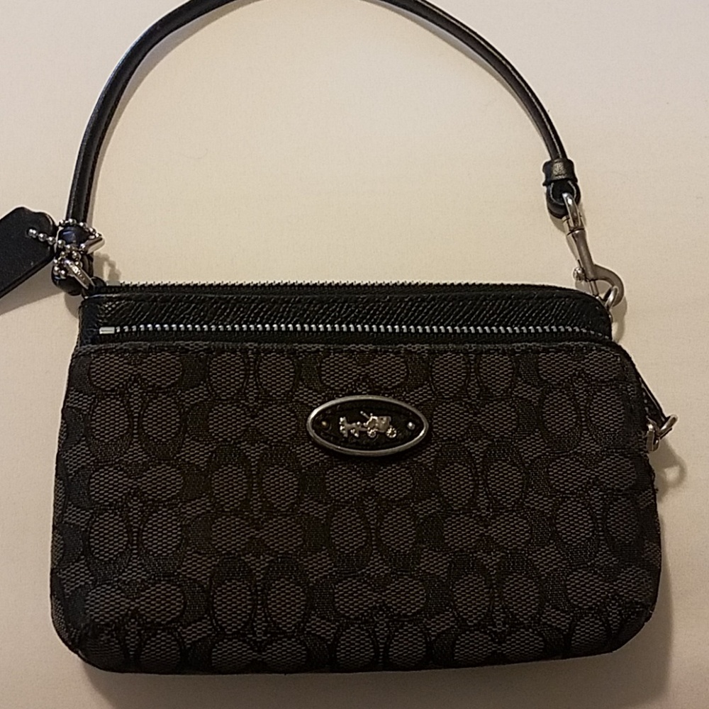 Black coach wristlet